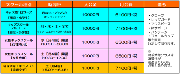 横浜　キックボクシングジム TSKJapan　横浜西区　横浜保土ヶ谷区　 女性キック キッズキック シニアキック 料金案内